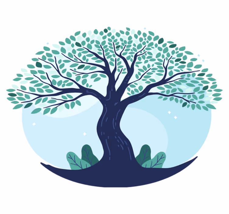 Tapis vinyle nature arbre de vie en bleu - TenStickers