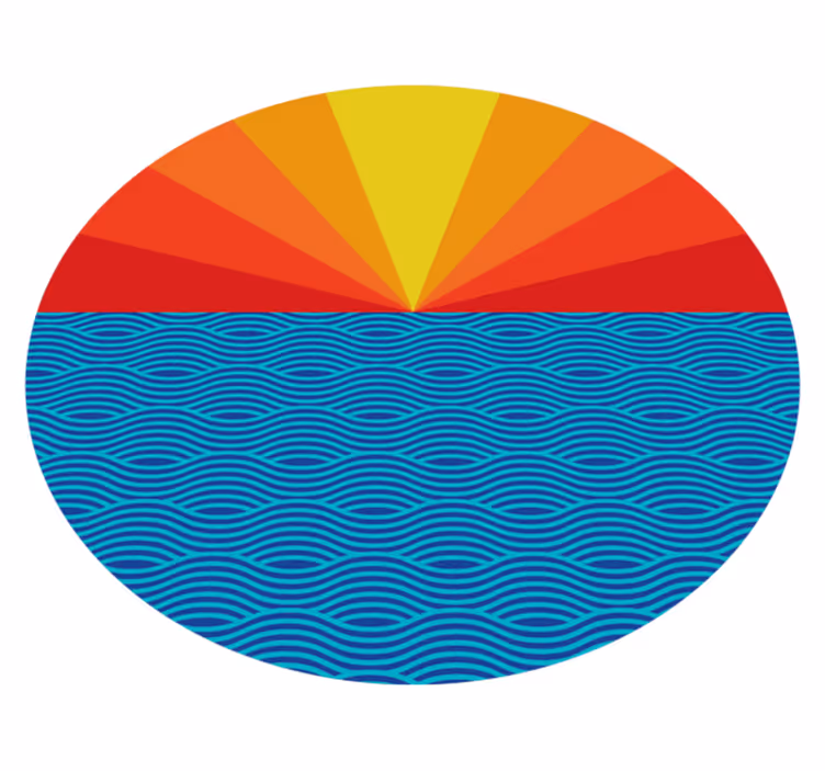 Tapis vinyle nature coucher de soleil rétro marin - TenStickers