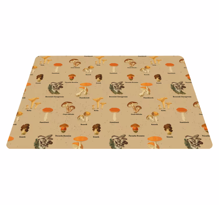 Tapis vinyle nature champignons vintage - TenStickers