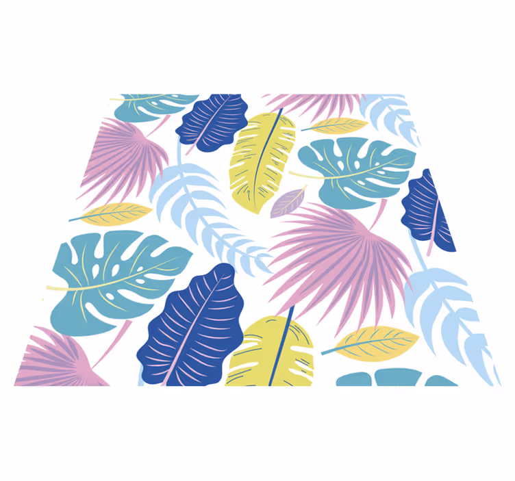 Tapis vinyle nature motifs de feuilles colorées - TenStickers