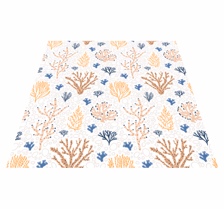 Tapis vinyle nature motif corail élégant - TenStickers