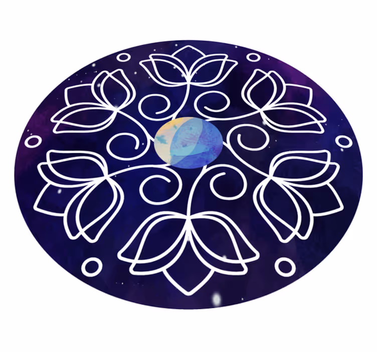 Tapis vinyle nature motif lotus - TenStickers