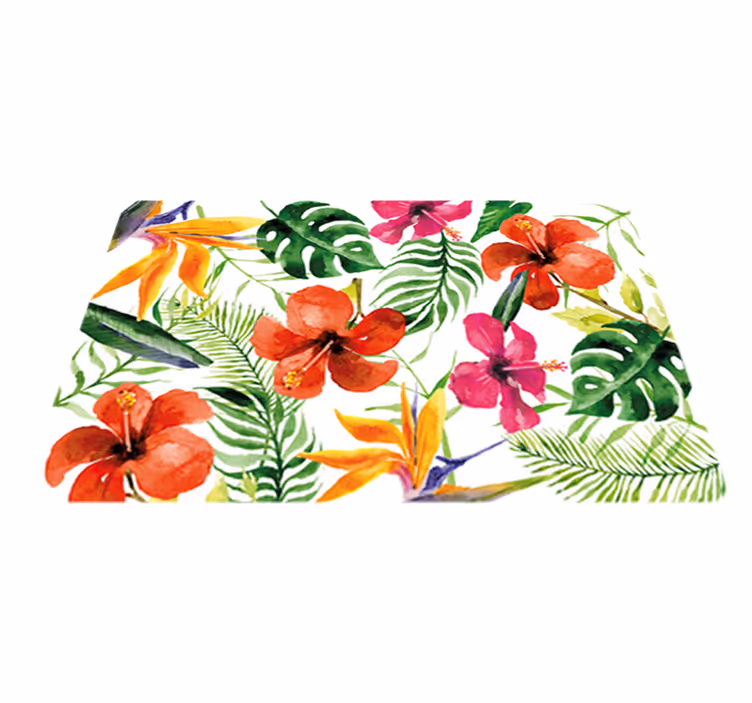 Tapis vinyle fleurs et plantes monstera délicieuse - TenStickers