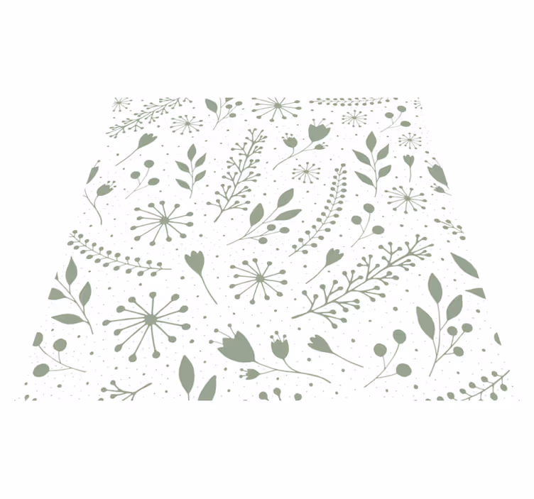 Tapis vinyle fleurs et plantes feuilles vertes design - TenStickers