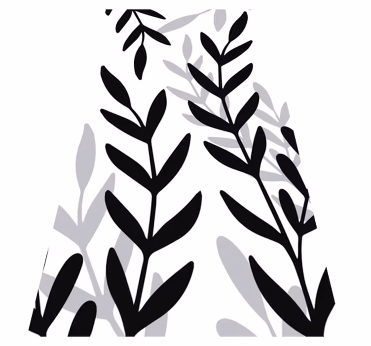 Tapis vinyle fleurs et plantes feuille vinyle translucide - TenStickers