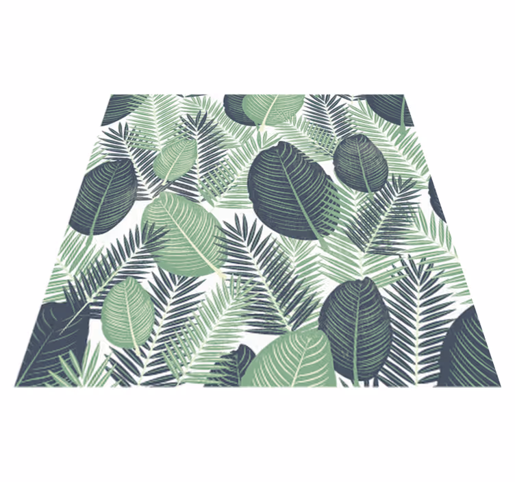 Tapis vinyle fleurs et plantes feuillage tropical - TenStickers