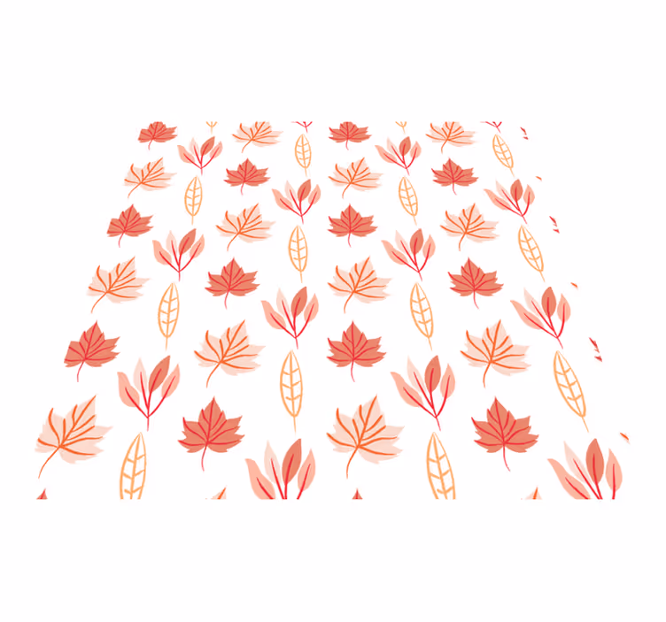 Tapis vinyle fleurs et plantes motifs feuilles roses automne - TenStickers