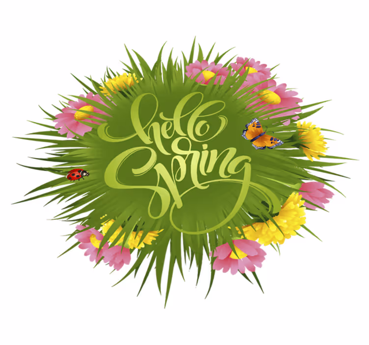 Tapis vinyle fleurs et plantes champêtre printanier - TenStickers