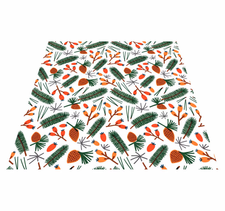 Tapis vinyle fleurs et plantes motifs feuilles automnales - TenStickers