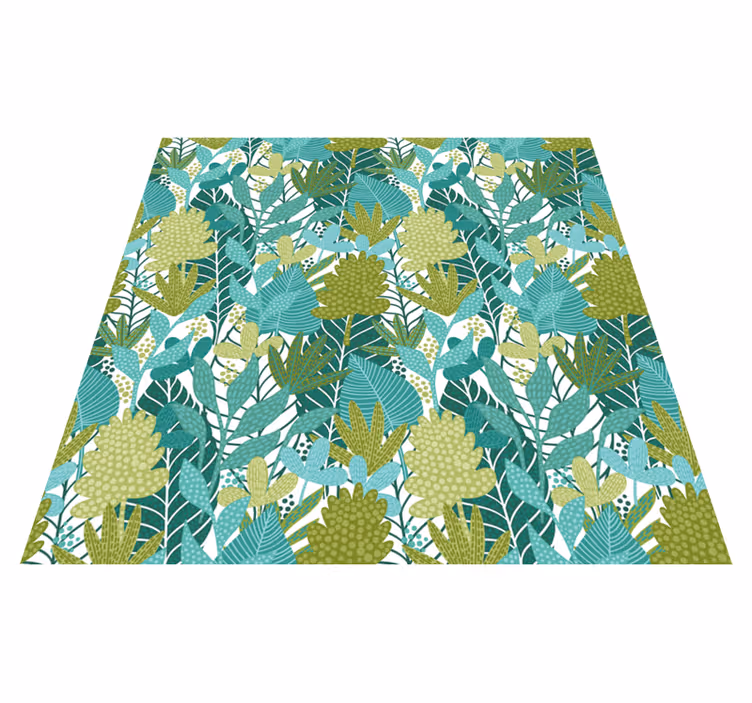 Tapis vinyle fleurs et plantes design tropical bohème - TenStickers
