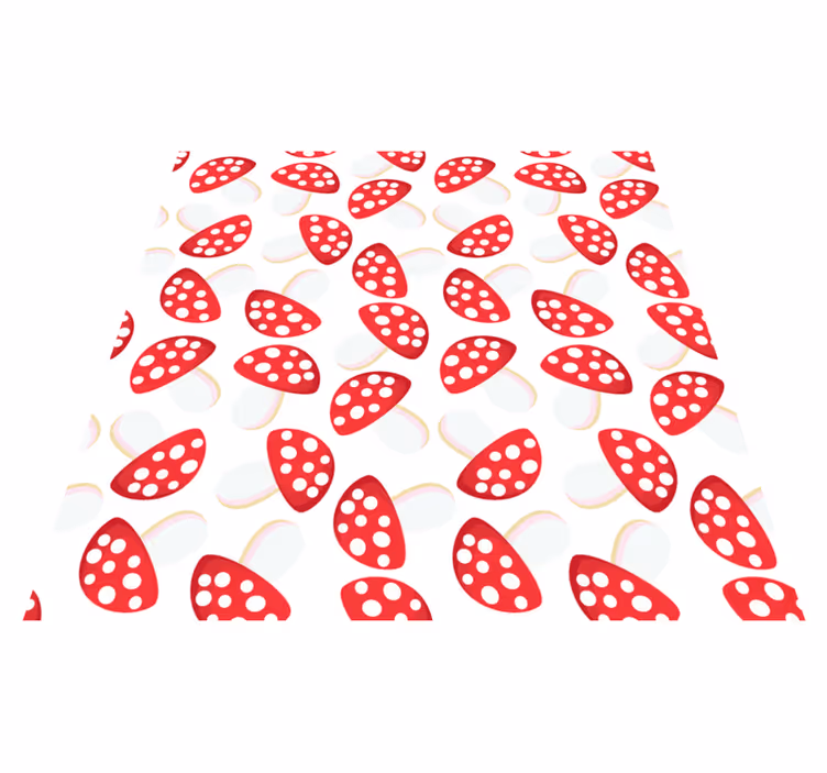 Tapis vinyle fleurs et plantes champignons classiques - TenStickers