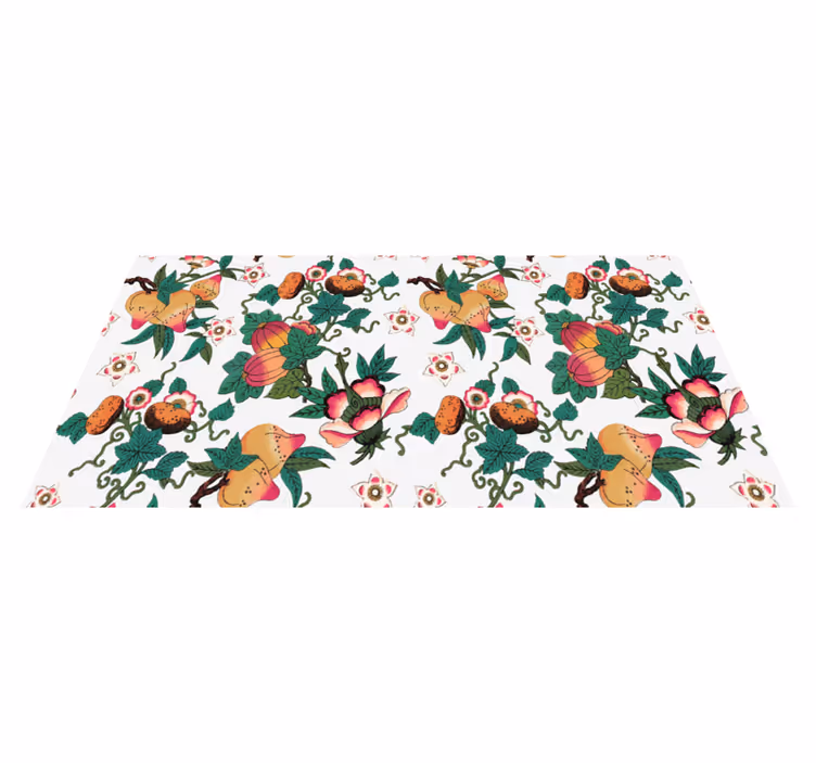 Tapis vinyle fleurs et plantes imprimé été multicolore - TenStickers