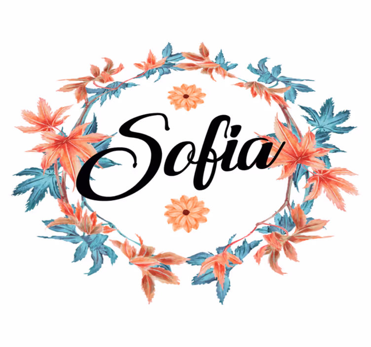 Tapis vinyle fleurs et plantes couronne d'automne avec nom - TenStickers