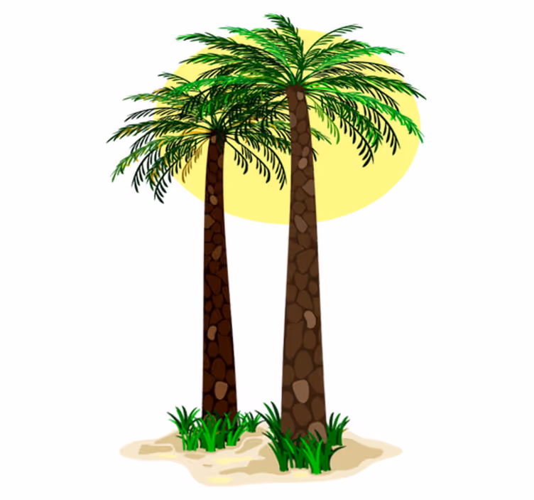 Tapis vinyle fleurs et plantes palmiers tropicaux - TenStickers
