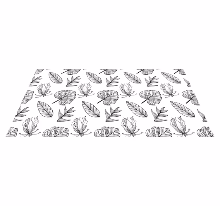 Tapis vinyle fleurs et plantes motifs feuillus - TenStickers