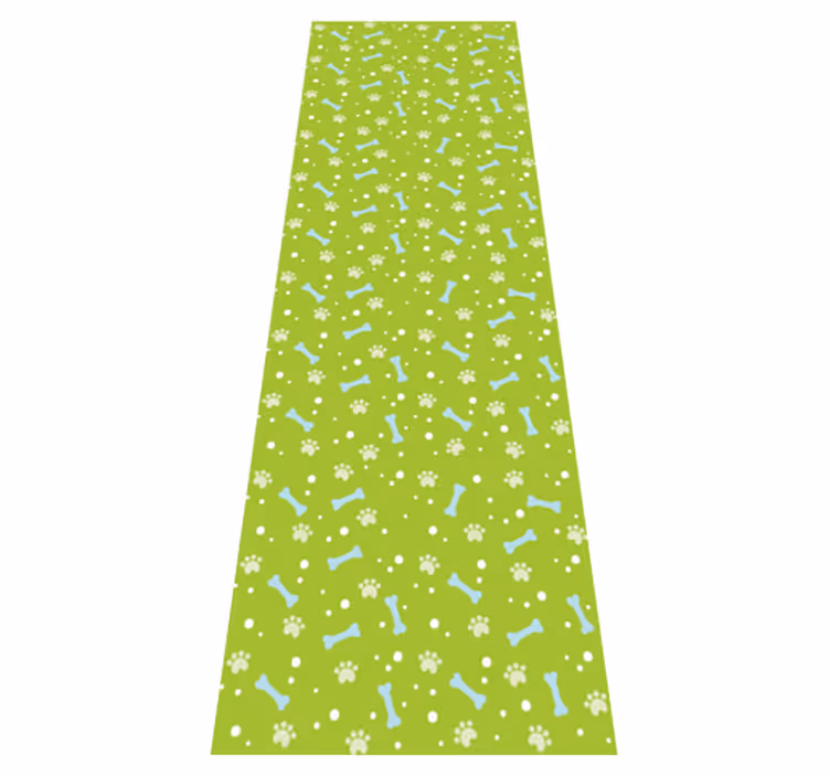 Tapis vinyle chambre pattes de chien bleues et vertes - TenStickers