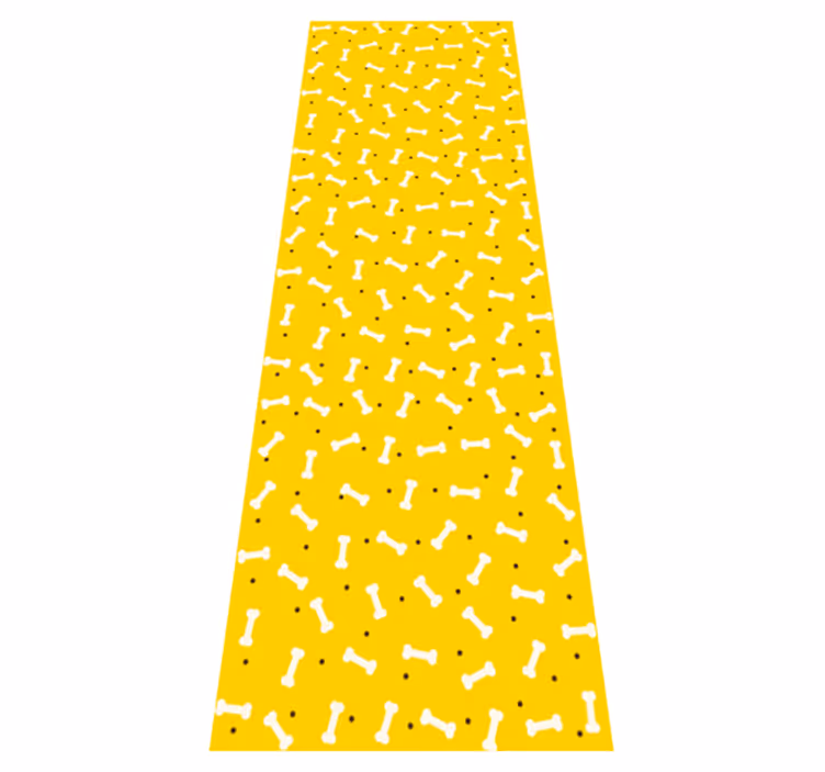 Tapis vinyle chambre os de chien sur fond jaune - TenStickers