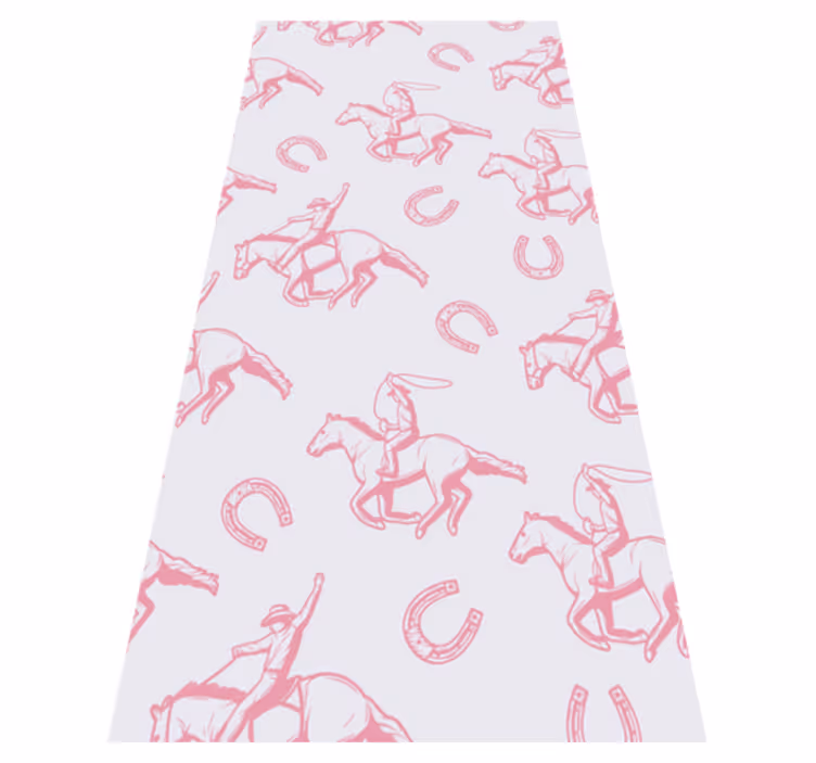 Tapis vinyle chambre motif cheval cowboy rose - TenStickers