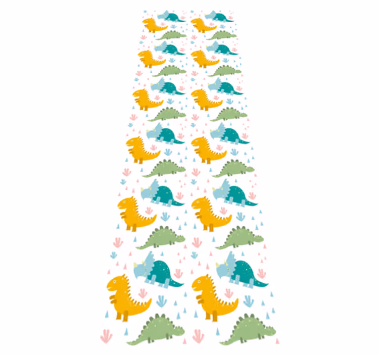 Tapis vinyle chambre motif de jolis dinosaures - TenStickers
