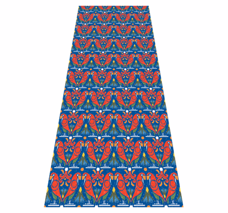 Tapis vinyle chambre design floral sur fond bleu - TenStickers