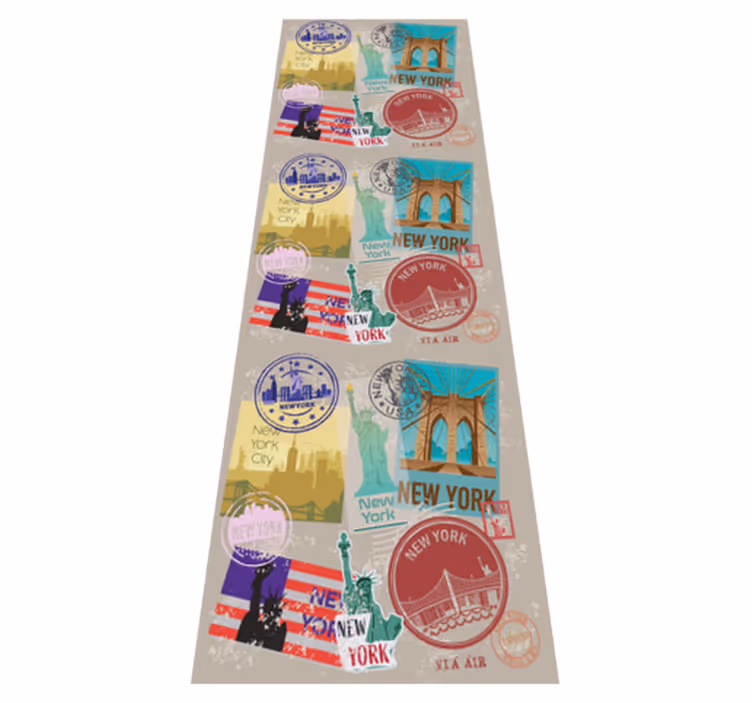 Tapis vinyle chambre collage vintage de new york - TenStickers