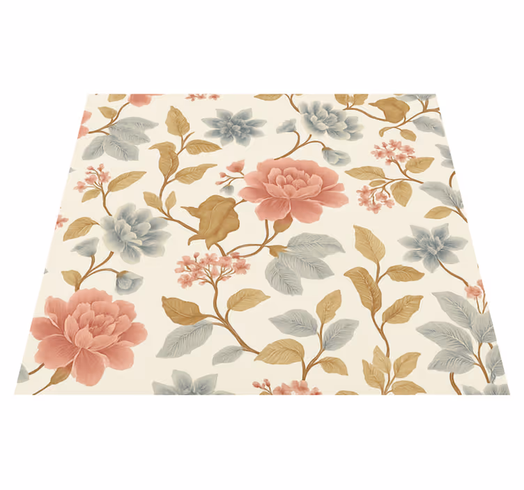 Tapis vinyle chambre fleurs romantiques - TenStickers