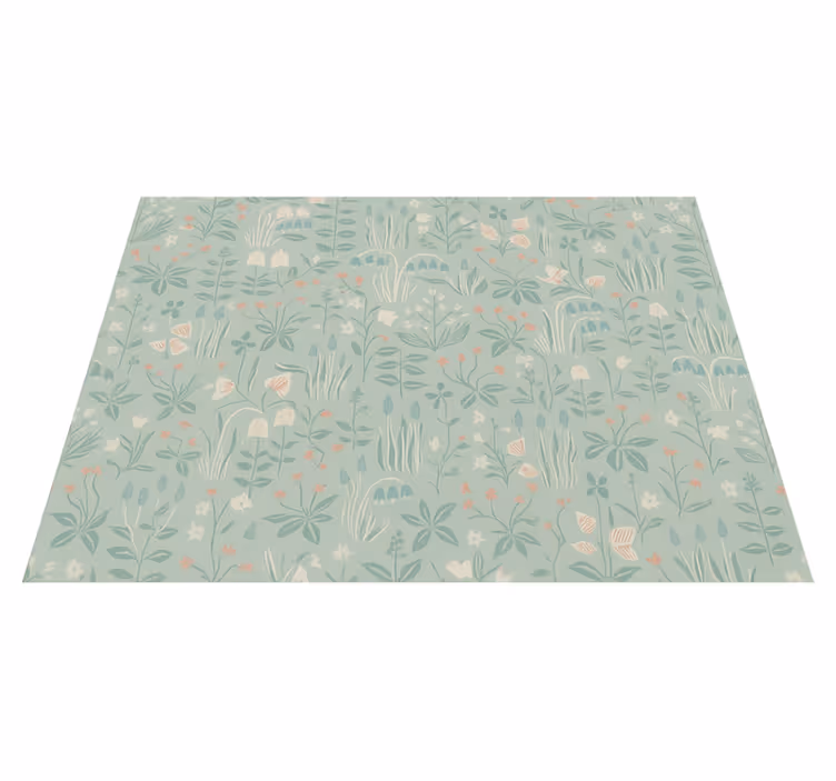 Tapis vinyle chambre floral scandi - TenStickers