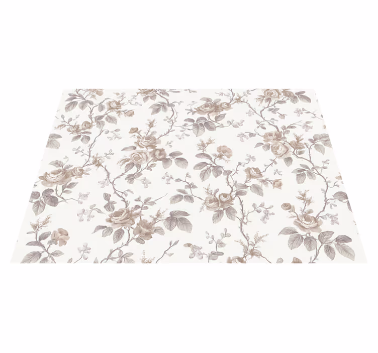 Tapis vinyle chambre floral vintage français - TenStickers