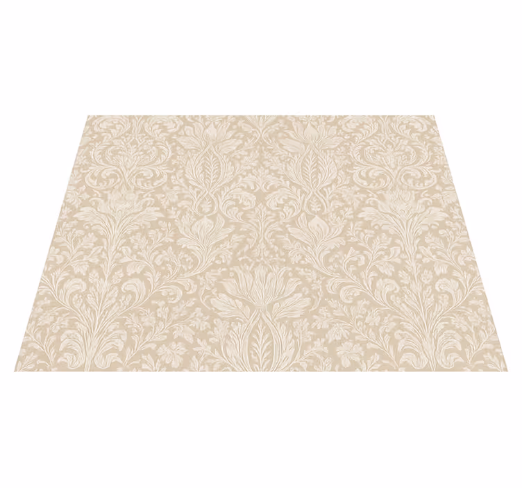 Tapis vinyle chambre fleurs beiges classiques - TenStickers