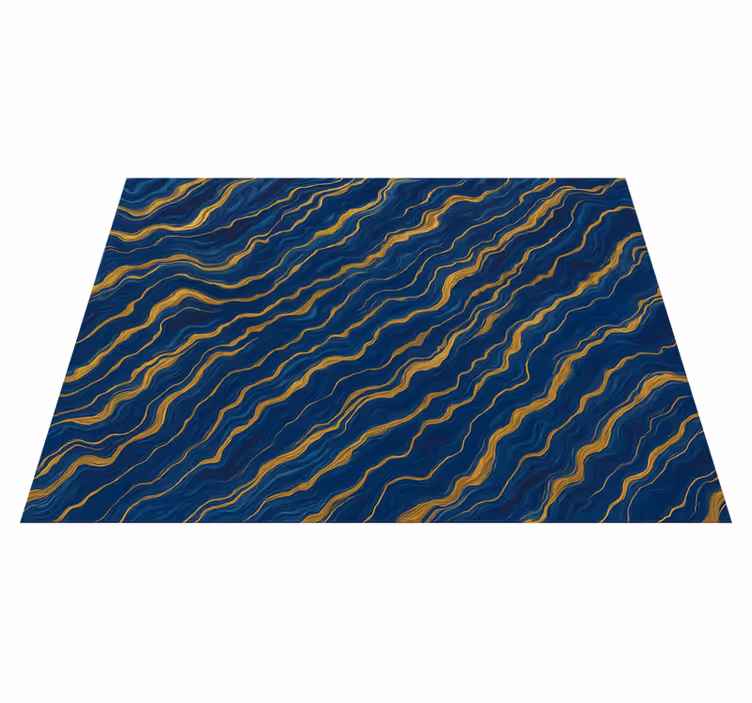 Tapis vinyle chambre effet marbre bleu et or - TenStickers