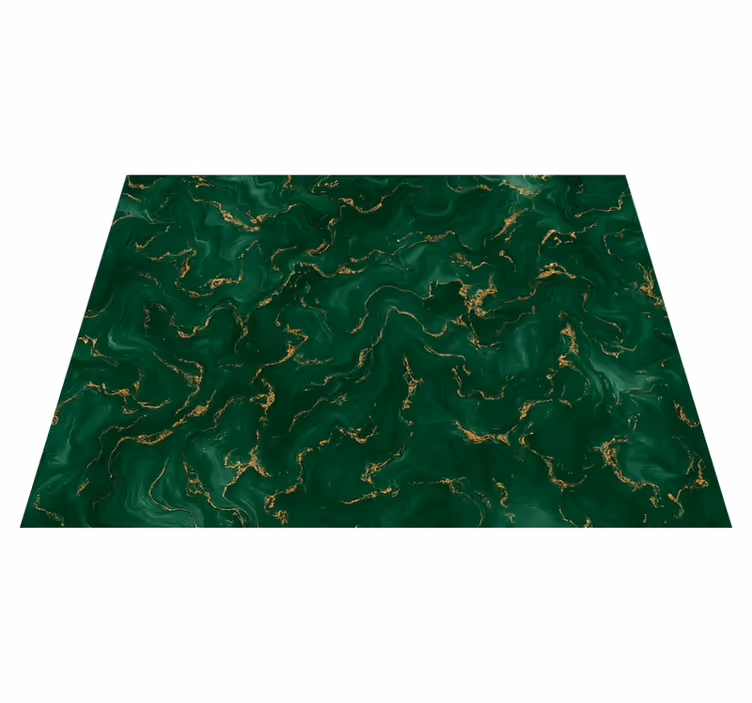 Tapis vinyle chambre vert Émeraude avec marbre doré - TenStickers