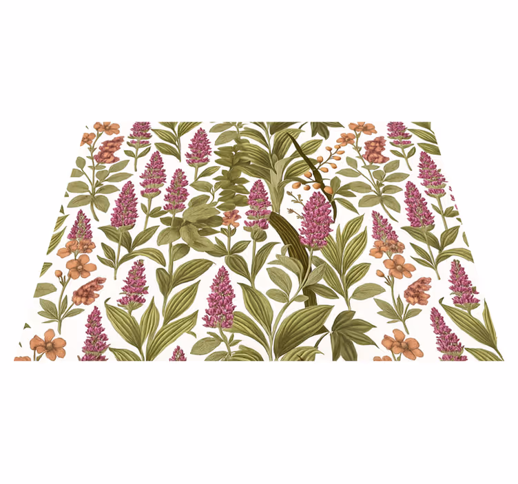 Tapis vinyle chambre motif botanique coloré - TenStickers