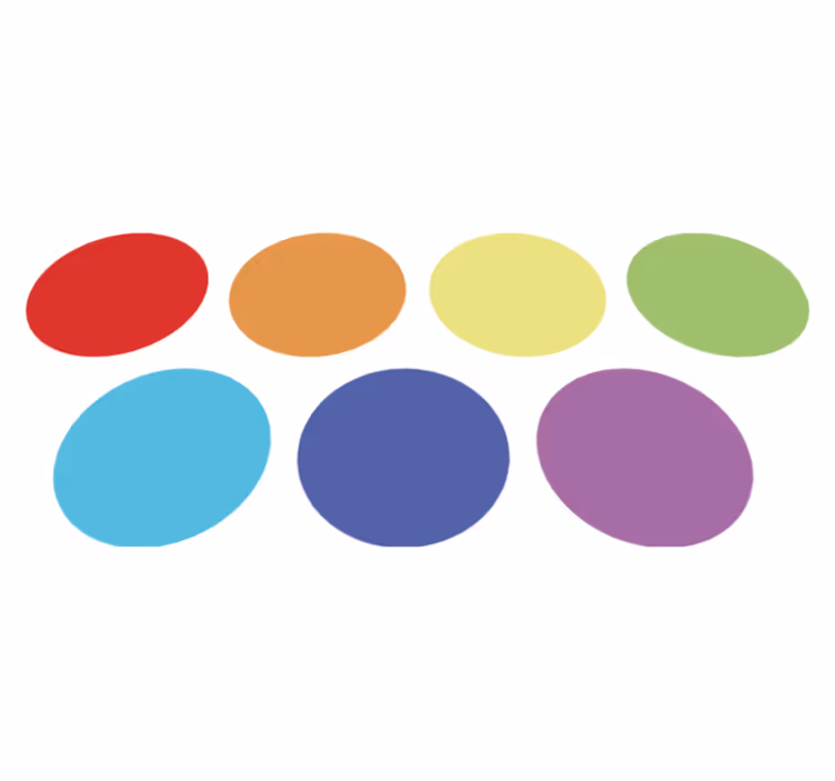Tapis vinyles géométriques gros points arc-en-ciel - TenStickers