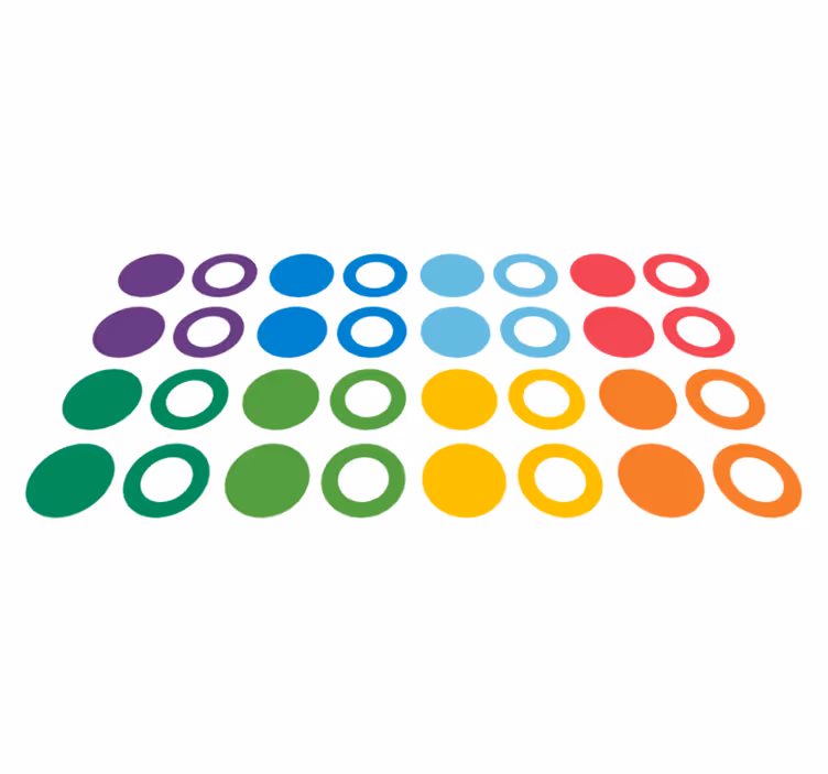 Tapis vinyles géométriques cercles aux couleurs arc-en-ciel - TenStickers