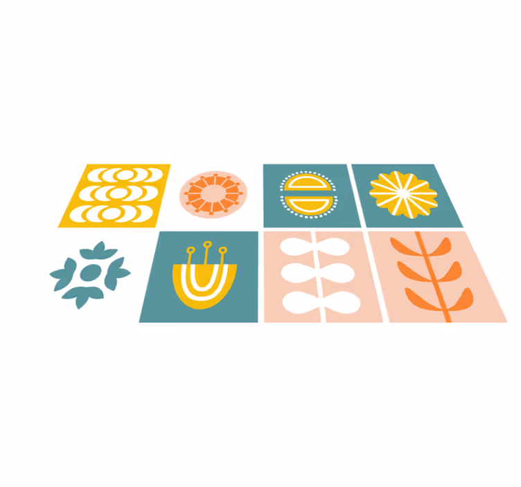 Tapis vinyles géométriques azulejos norvégiens - TenStickers
