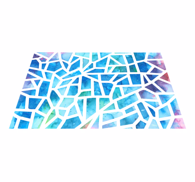 Tapis vinyles géométriques mosaïque en triangles aquarelle - TenStickers