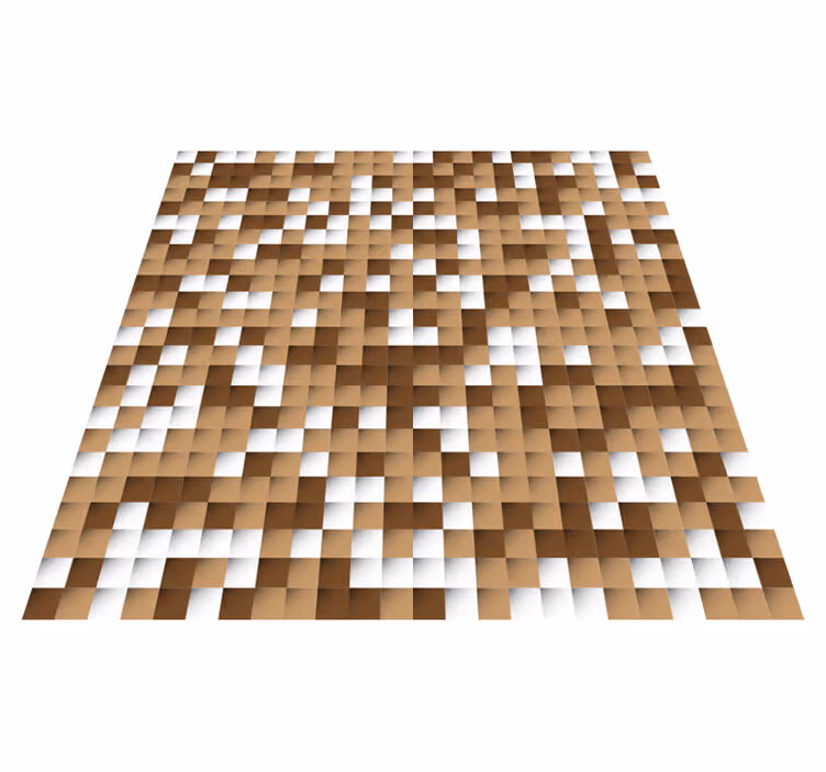 Tapis vinyles géométriques carrés marron - TenStickers