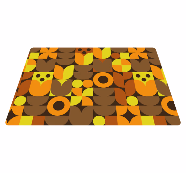 Tapis vinyles géométriques abstraits années 70 - TenStickers