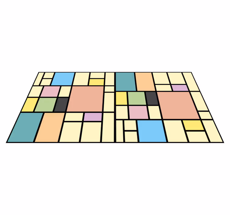 Tapis vinyles géométriques blocs de couleurs patchwork - TenStickers