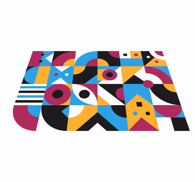 Tapis vinyles géométriques formes géométriques colorées - TenStickers