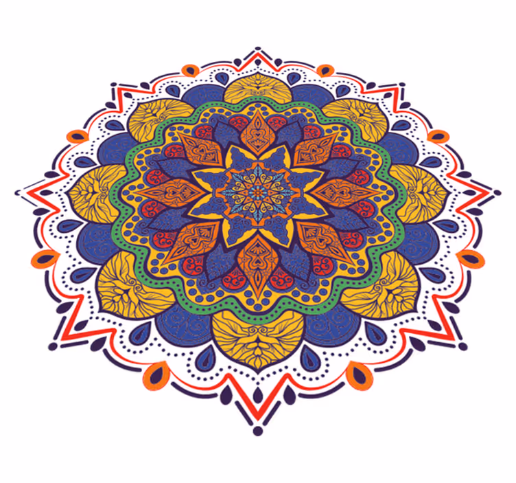 Tapis vinyles géométriques mandala fleuri coloré - TenStickers