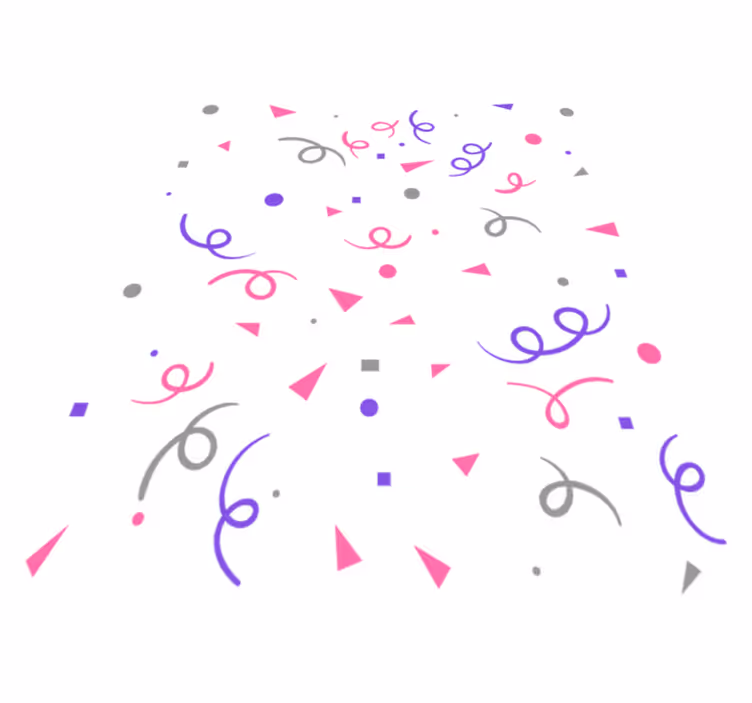Tapis vinyles géométriques confettis gris rose violet - TenStickers