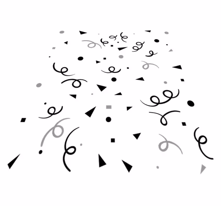 Tapis vinyles géométriques confettis noirs et gris - TenStickers
