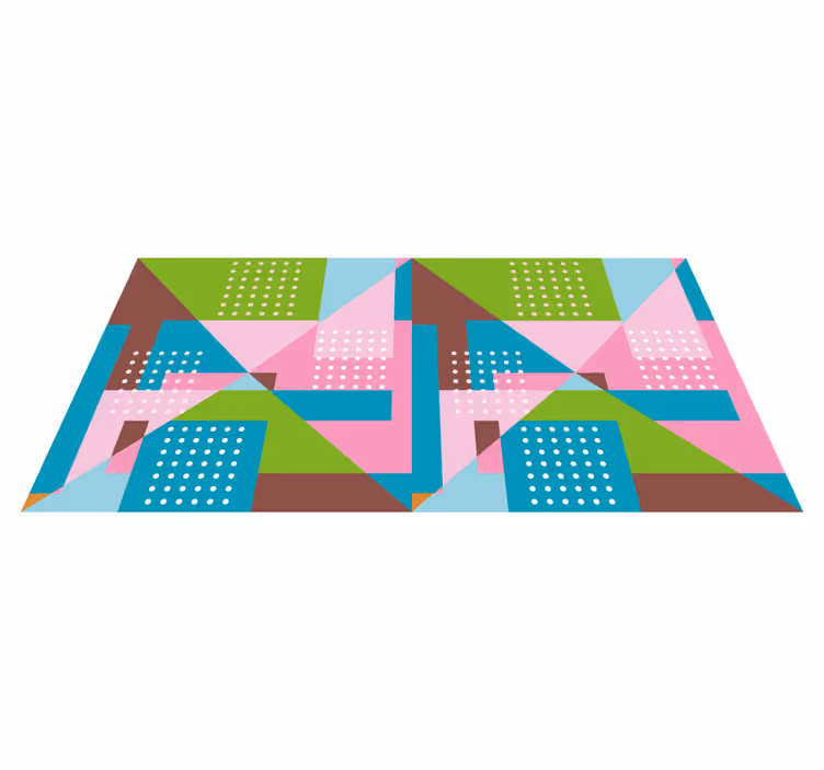 Tapis vinyles géométriques motif géométrique pastel - TenStickers