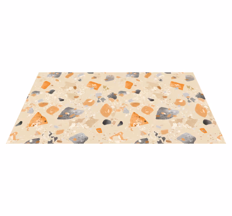 Tapis vinyles géométriques motif terrazzo monochrome - TenStickers