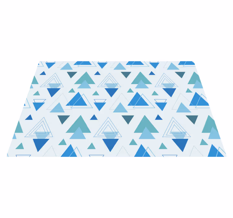 Tapis vinyles géométriques motif triangles bleus - TenStickers