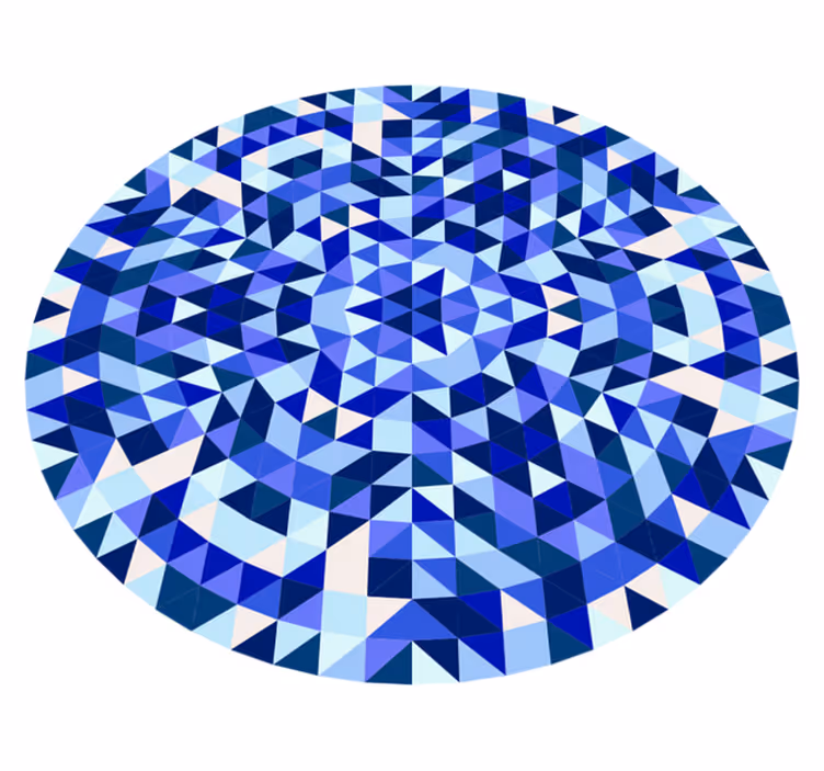 Tapis vinyles géométriques motif bleu circulaire - TenStickers