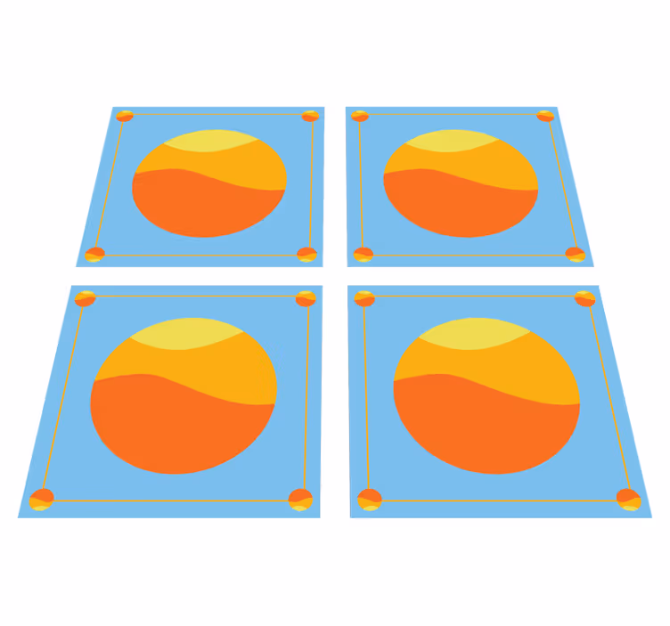 Tapis vinyles géométriques cercles colorés - TenStickers