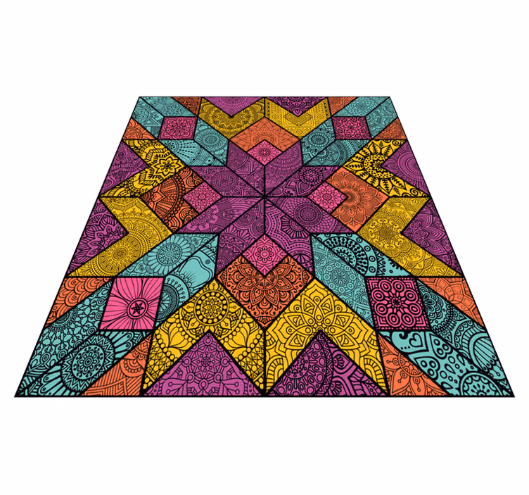 Tapis vinyles géométriques éléments géométriques colorés - TenStickers