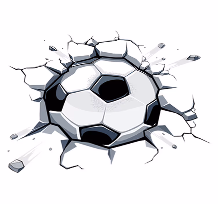 Tapis vinyle pour enfants ballon de football 3d - TenStickers